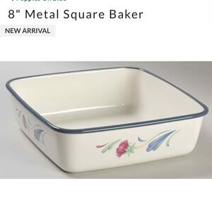 Cream and Blue Floral Square Bakeware for Kitchen
